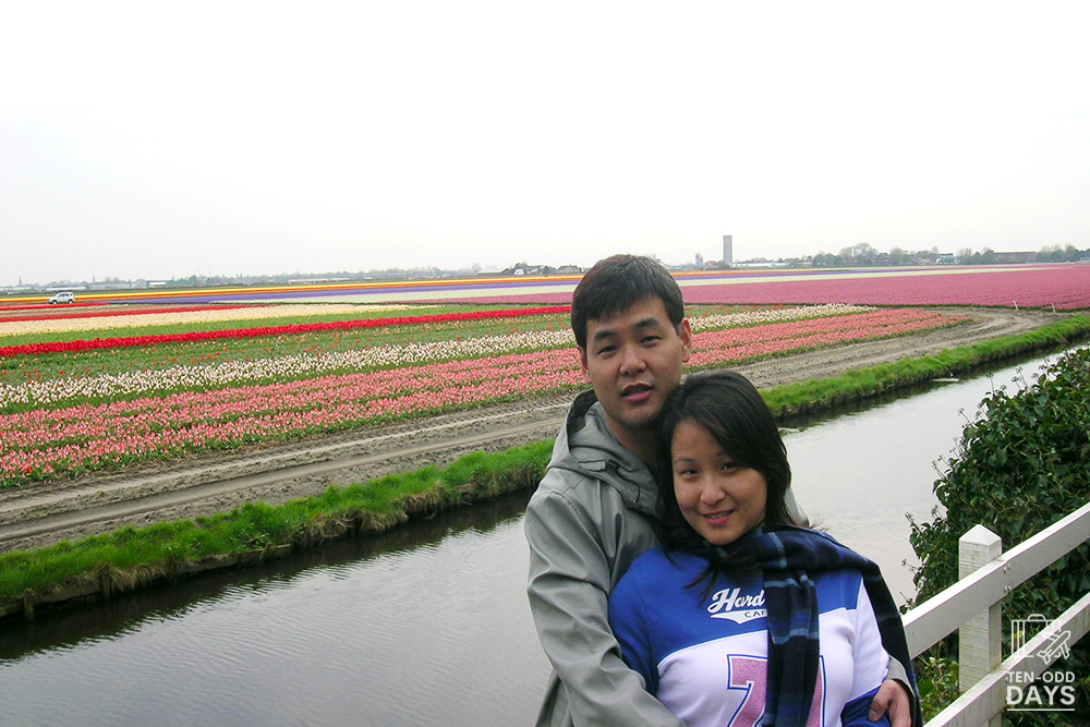 Us with Tulip Fields